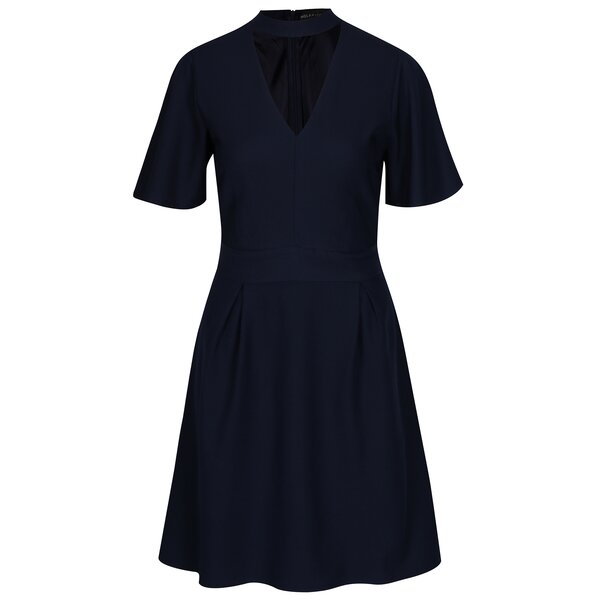 Rochie bleumarin cu guler choker Mela London
