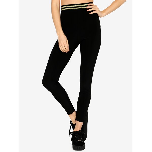 Leggings negri cu dungi contrastante - MISSGUIDED