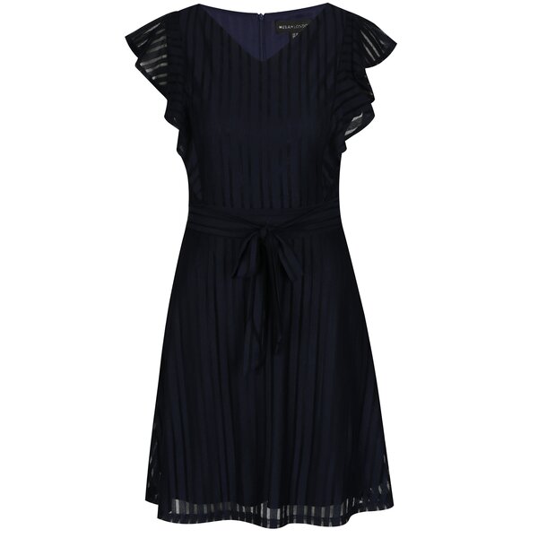 Rochie bleumarin cu dungi si cordon Mela London