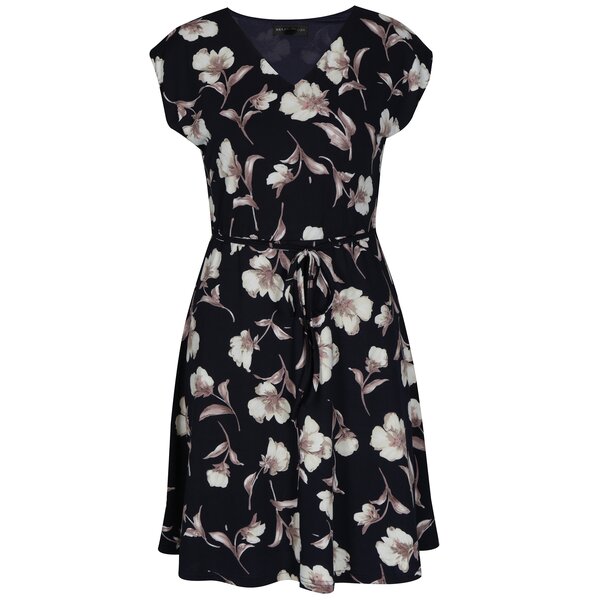 Rochie bleumarin cu print floral si cordon Mela London