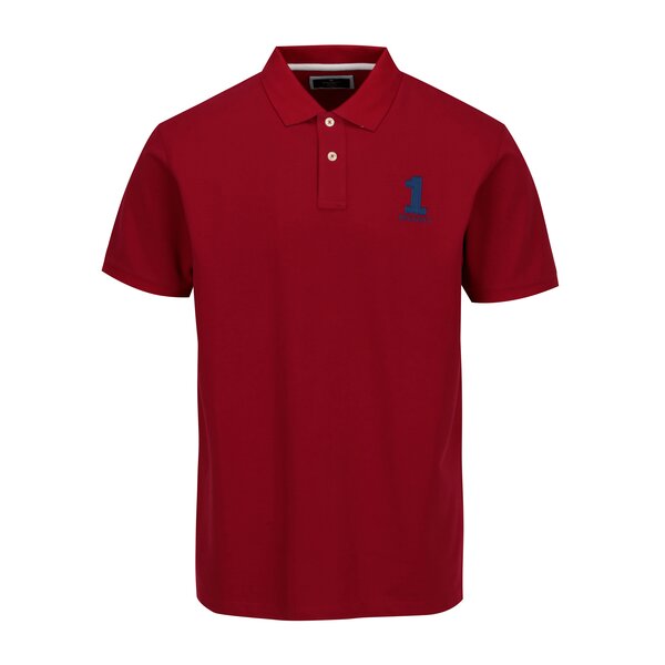 Tricou polo rosu cu broderie - Hackett London New Classic