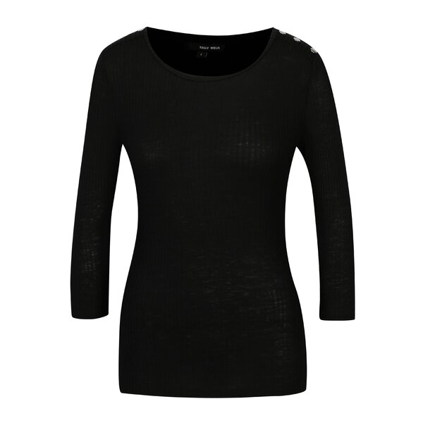 Bluza neagra cu capse pe umeri TALLY WEiJL