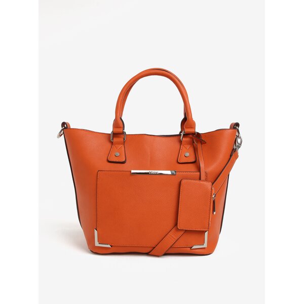 Geanta oranj cu buzunar exterior - Bessie London