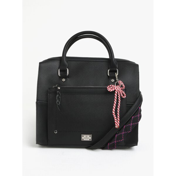 Geanta mare neagra cu doua barete detasabile si fundita - Bessie London