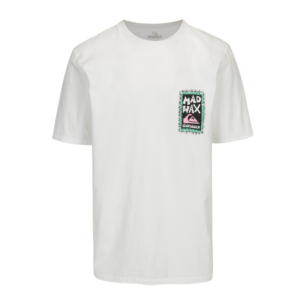 Tricou alb din bumbac cu print pentru barbati - Quiksilver