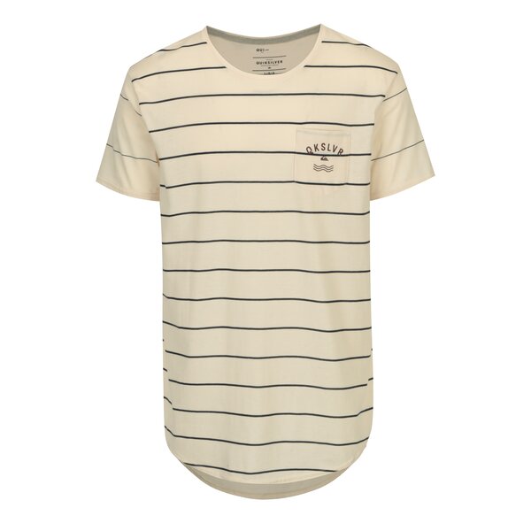 Tricou lejer cu dungi crem & albastru pentru barbati - Quiksilver