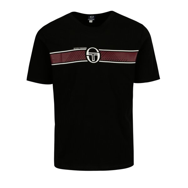 Tricou negru cu print frontal Sergio Tacchini Laufen