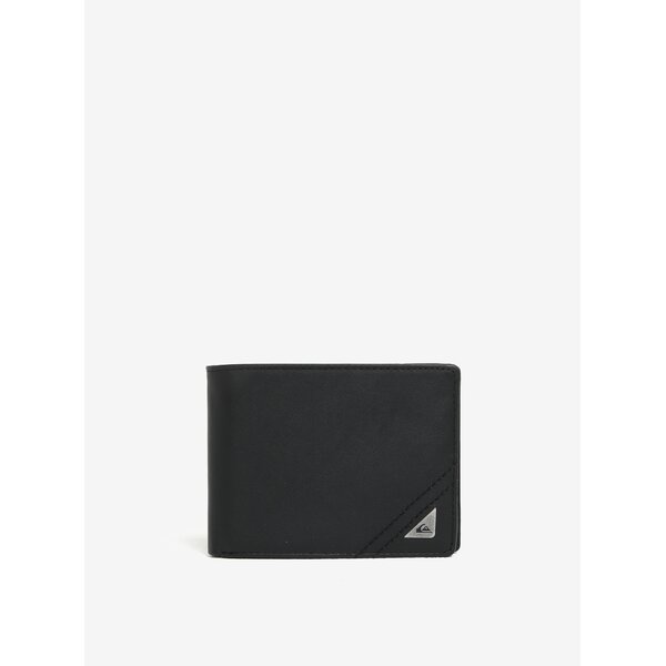 Portofel negru din piele cu logo pentru barbati Quiksilver