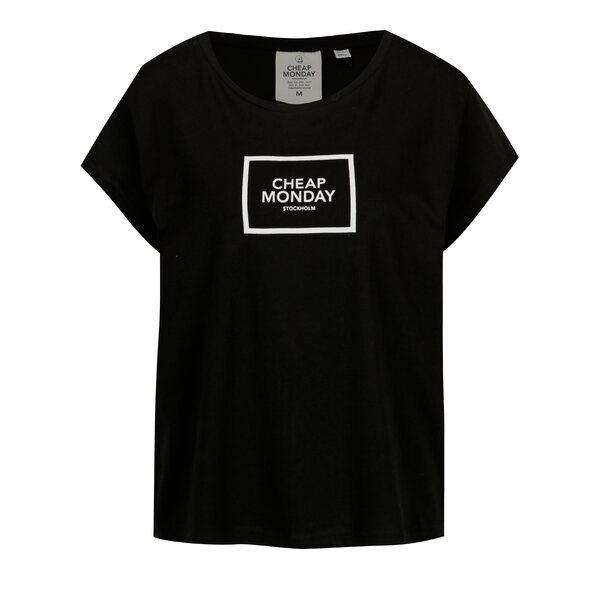 Tricou negru din bumbac organic cu print - Cheap Monday