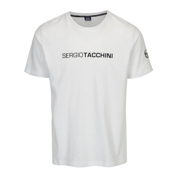 Tricou alb cu prin text si logo pentru barbati - Sergio Tacchini Robin