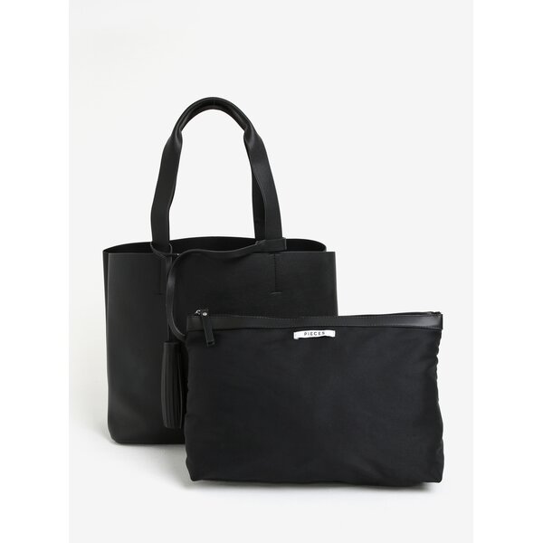 Geanta neagra shopper cu portfard 2in1 - Pieces Illu