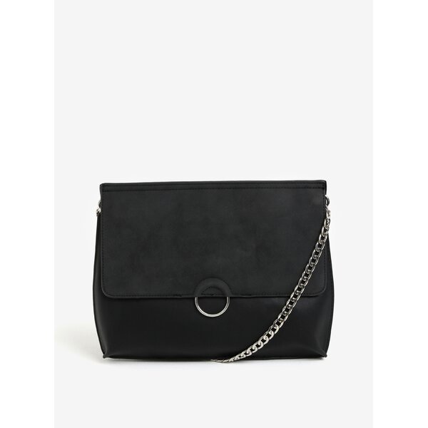 Geanta crossbody neagra cu bareta din lant metalic - Pieces Maribel