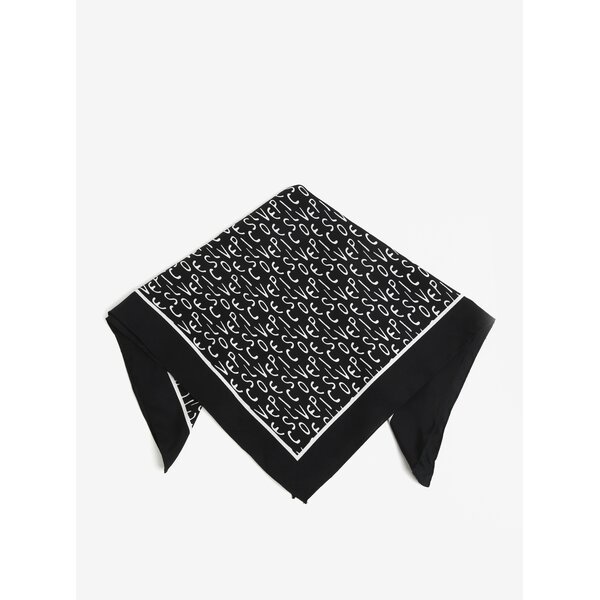 Esarfa neagra cu print - Pieces Mia