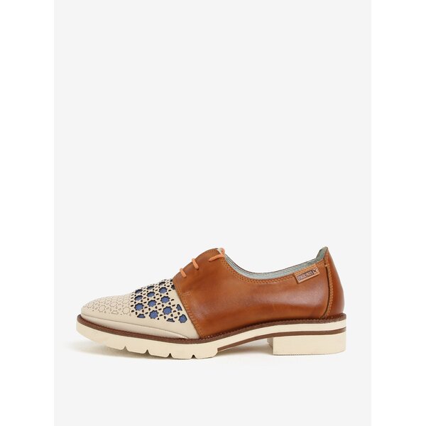 Pantofi maro & bej din piele cu model perforat - Pikolinos Sitges