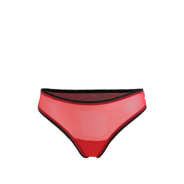 Chiloti tanga rosii din plasa cu franjuri marunti Eden Lingerie