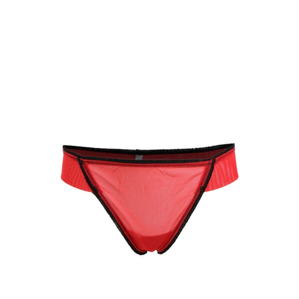Chiloti brazilieni rosii din plasa cu franjuri marunti Eden Lingerie