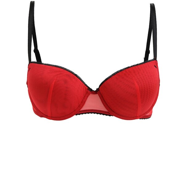 Sutien rosu din plasa cu franjuri marunti Eden Lingerie