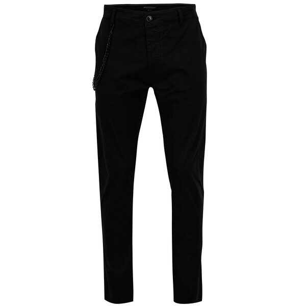 Pantaloni negri cu lant decorativ pentru barbati Broadway