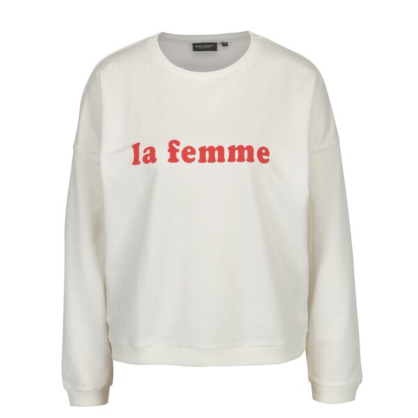 Bluza alba cu print text pentru femei Broadway Albertine