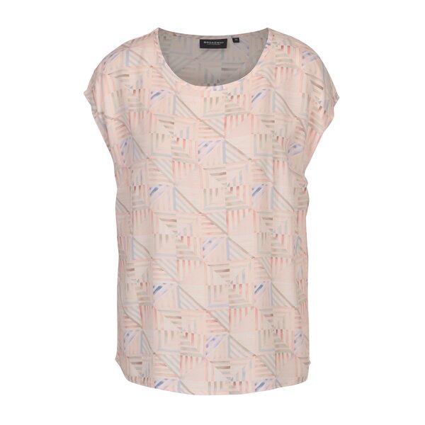 Bluza roz deschis cu print geometric pentru femei Broadway Cirie