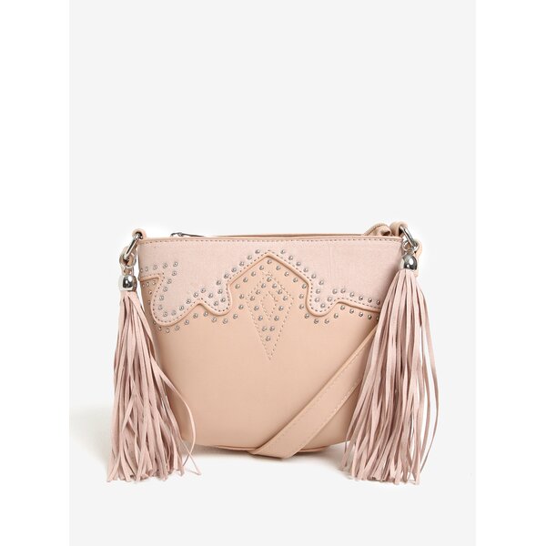 Geanta roz crossbody cu tinte si ciucuri Miss Selfridge
