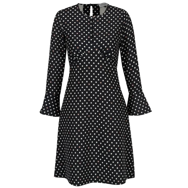 Rochie bleumarin cu maneci clopot si print dublu Closet