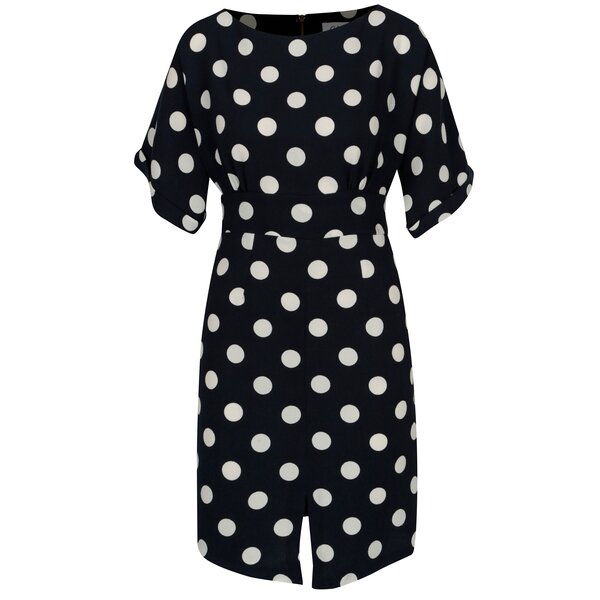 Rochie bleumarin cu buline si cordon Closet