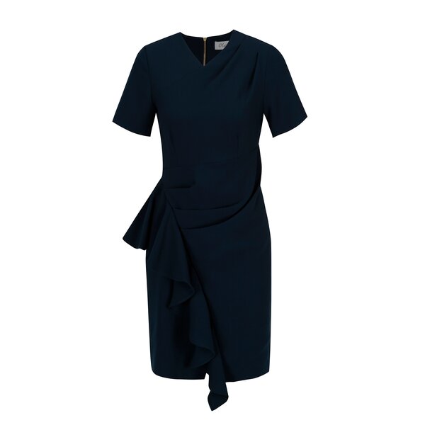 Rochie bleumarin cu volan lateral Closet