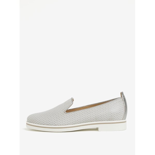 Pantofi bej din piele cu model pentru femei Geox Janalee