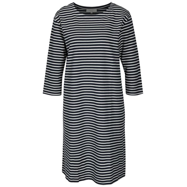 Rochie bleumarin in dungi cu maneci 3/4 Selected Femme Ava