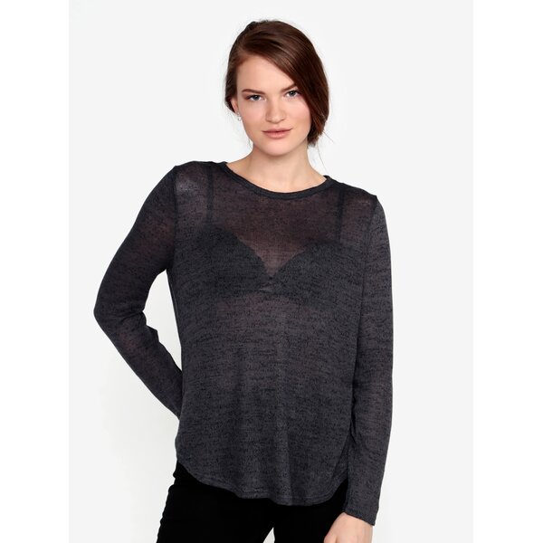 Pulover gri inchis translucid - VERO MODA New Ewa