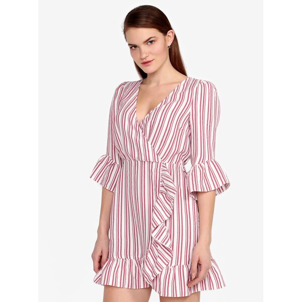 Rochie suprapusa cu dungi si volane Miss Selfridge