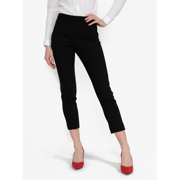 Pantaloni negri cropped cu talie inalta Miss Selfridge