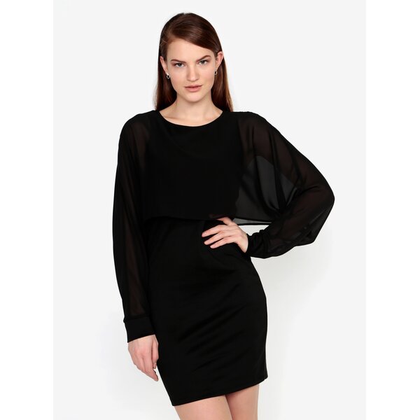 Rochie neagra cu maneci translucide - VERO MODA Ewa