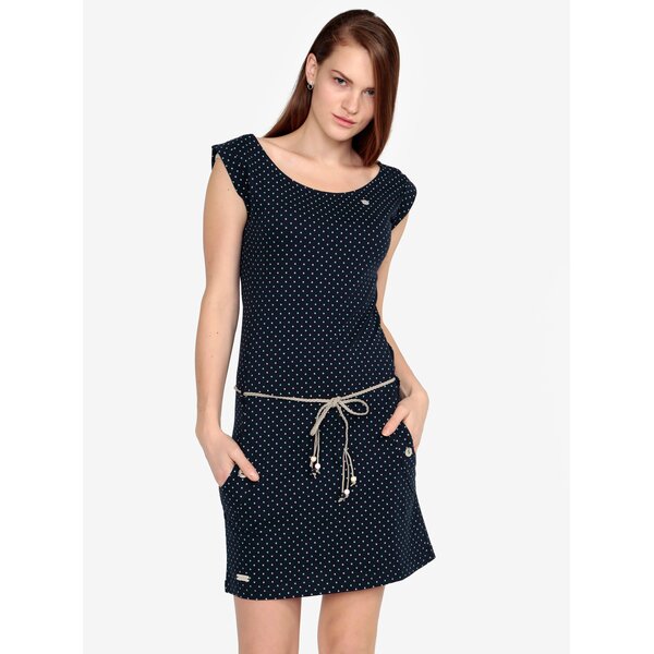 Rochie bleumarin cu siret in talie si print - Ragwear Tag Dots