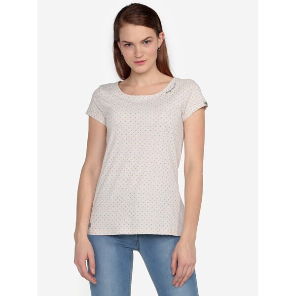 Tricou bej melanj cu print - Ragwear Mint Dots
