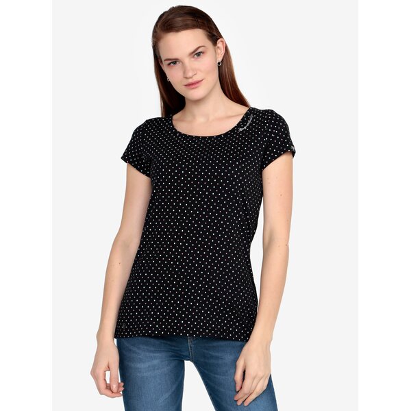 Tricou negru cu print - Ragwear Mint Dots