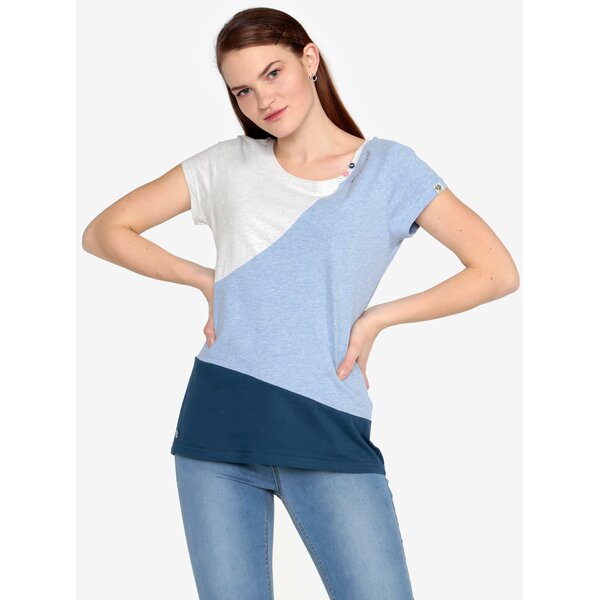 Tricou alb&albastru melanj - Ragwear Mint Block