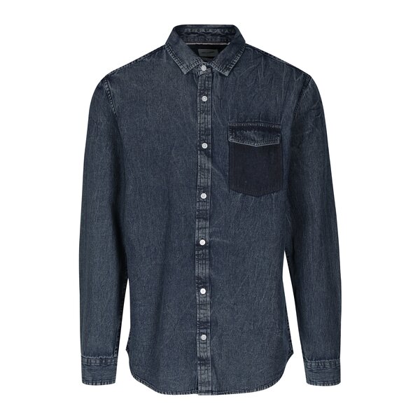 Camasa regular fit albastru melanj din denim ONLY & SONS Neville
