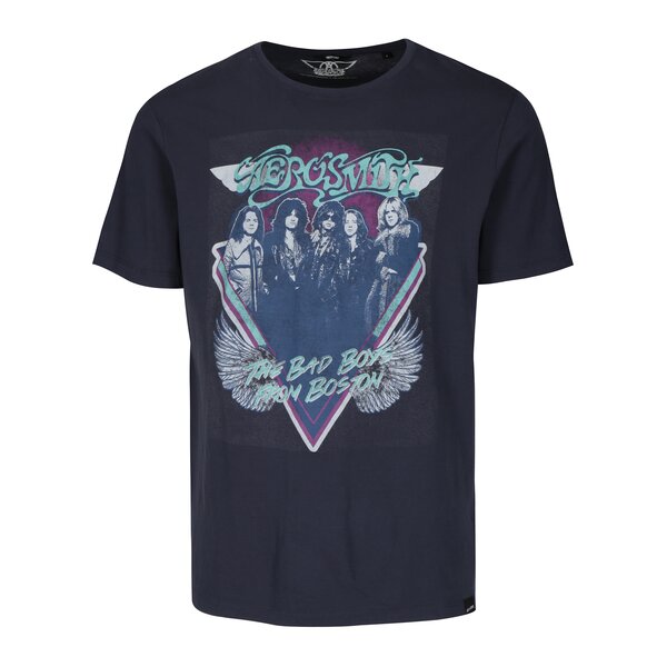 Tricou bleumarin cu print rock ONLY & SONS Aerosmith