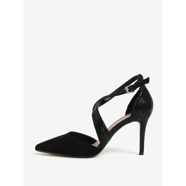 Pantofi cu toc cui negri si model piele de sarpe Dorothy Perkins
