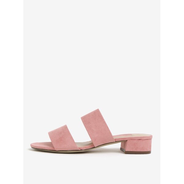 Papuci roz cu doua barete si toc Dorothy Perkins