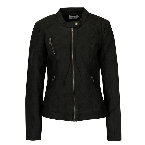 Jacheta neagra scurta cu fermoar ONLY Steady