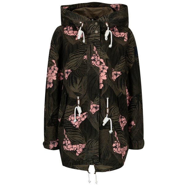 Jacheta parka verde inchis cu print ONLY Demi