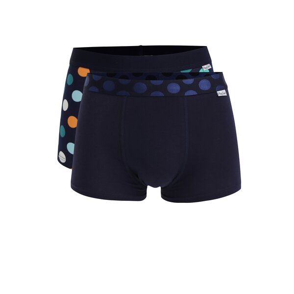 Set de 2 perechi de boxeri bleumarin cu buline - Happy Socks Big Dot