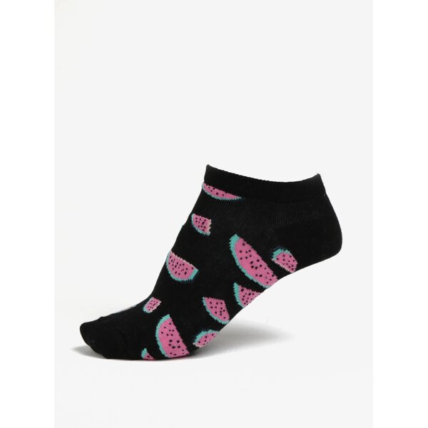 Sosete negre cu model pentru femei - Happy Socks Watermelon