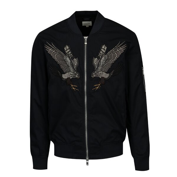 Jacheta bomber bleumarin cu patch-uri - Jack & Jones Marcos