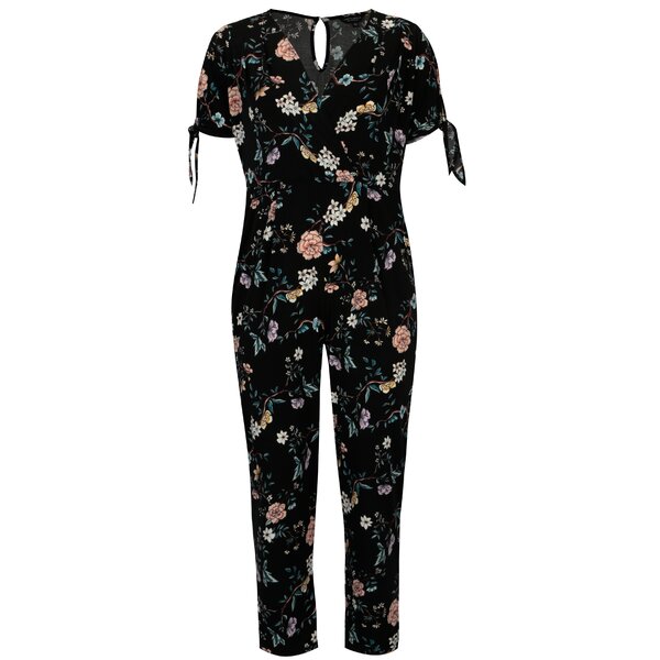 Salopeta neagra cu print floral Dorothy Perkins Curve