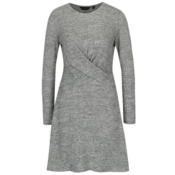 Rochie gri tricotata cu nod decorativ Dorothy Perkins