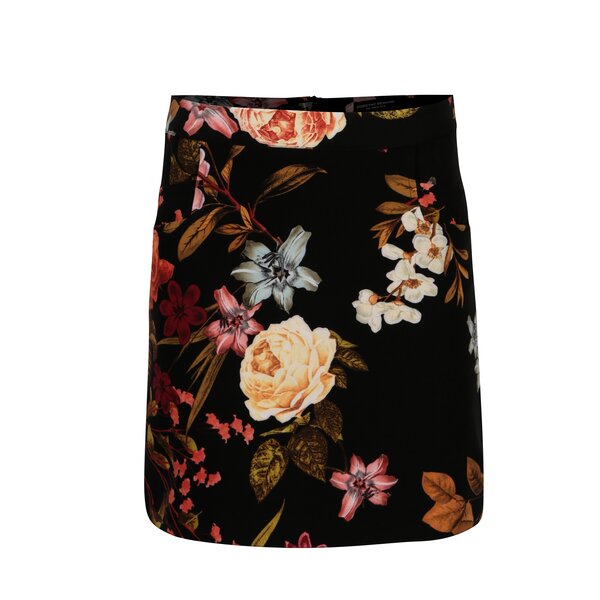 Fusta neagra cu print floral Dorothy Perkins